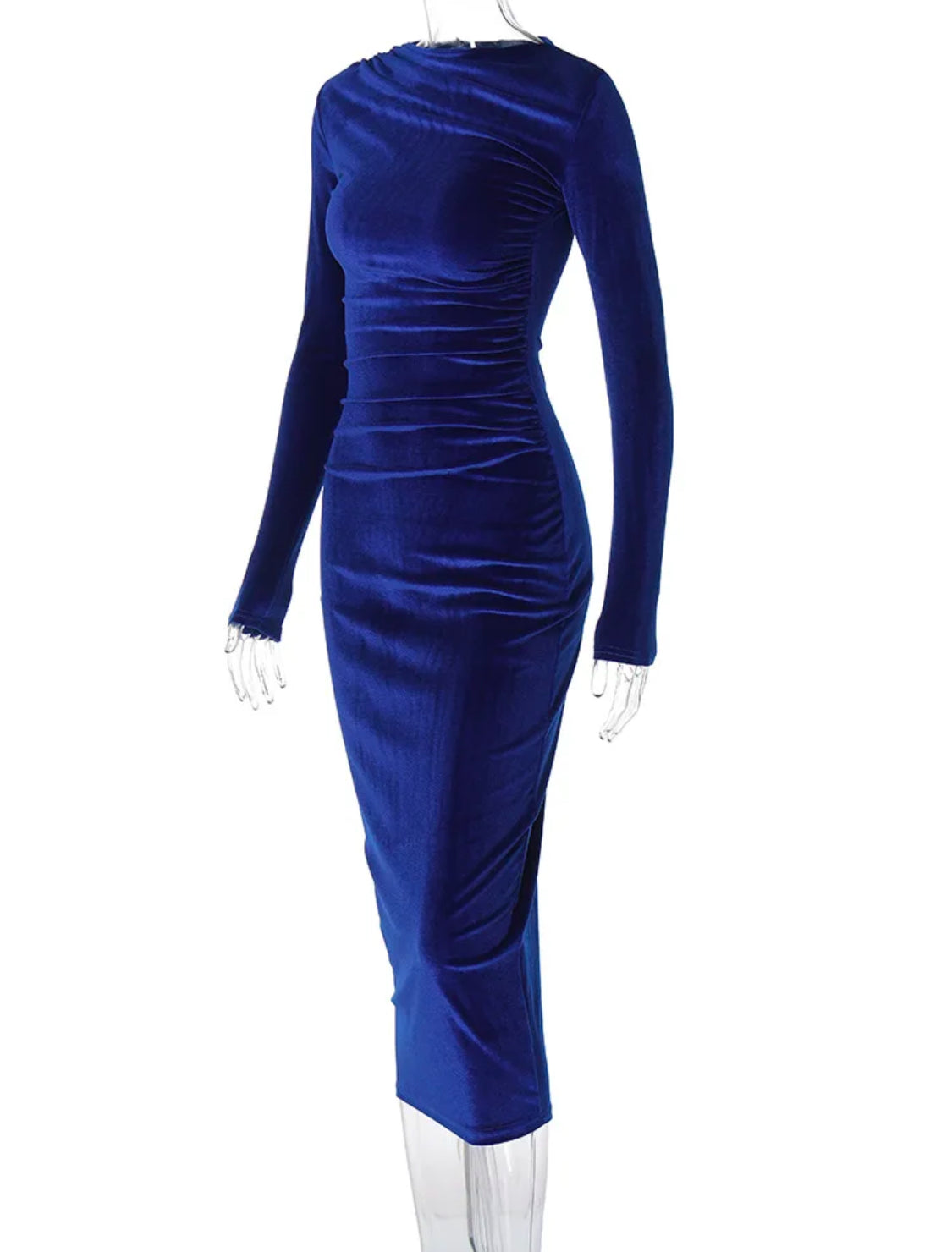 ‘Velvet’ Ruched Evening Long Dress