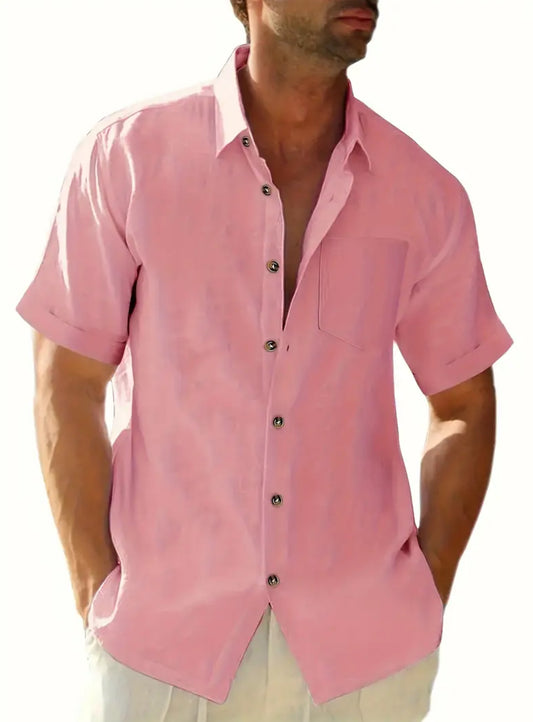 Men's Plus Size Solid Color Casual Shirt