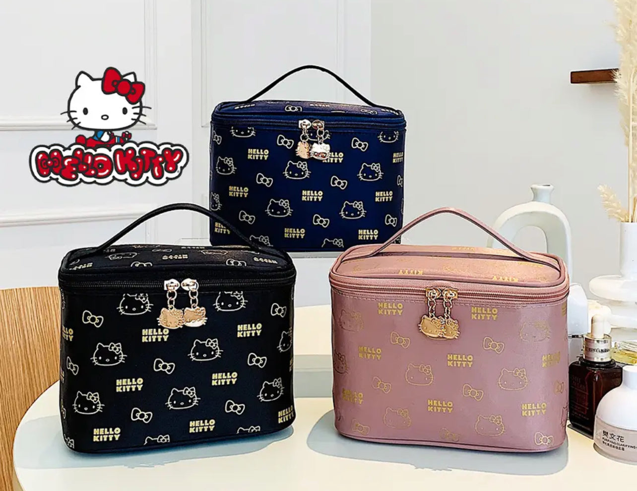 Sanrio Hello Kitty Cartoon, Cosmetic Canvas Portable Bag