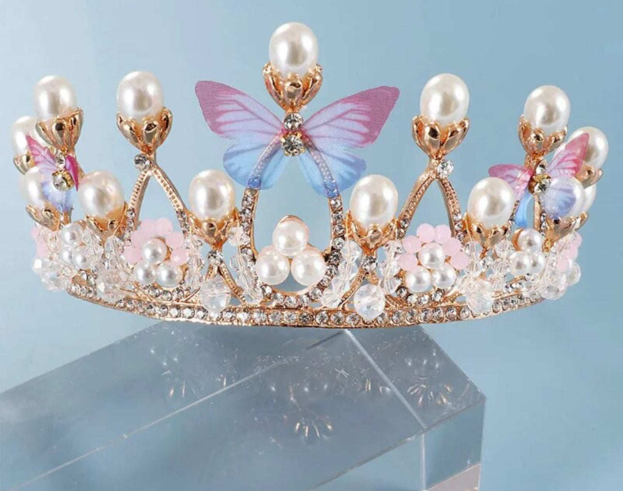 Butterflies & Pearls Crystal Princess Tiaras, various styles