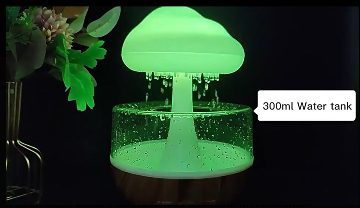 Mushroom Rain Cloud Humidifier with 7-Color LED Night Light