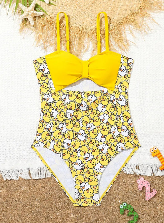 “Duckies & Bows” Decor Swimwear, Girls