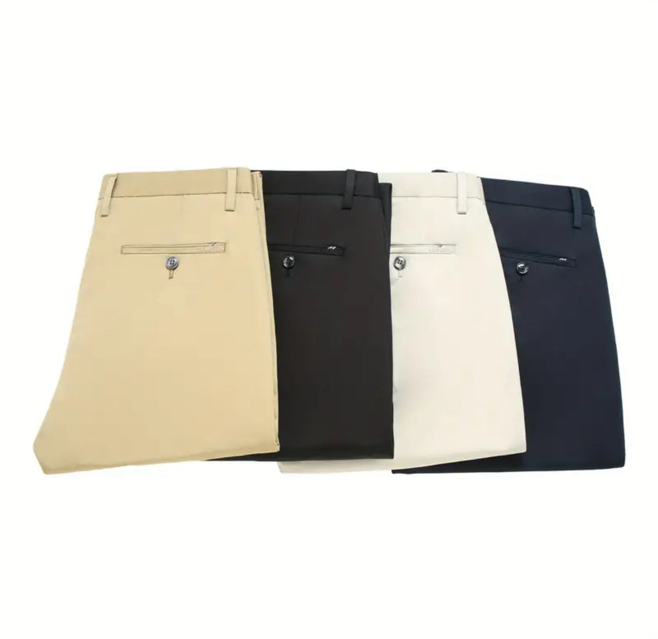 Men's Formal Solid Color Mid Stretch Dress Pants For Spring Summer Business