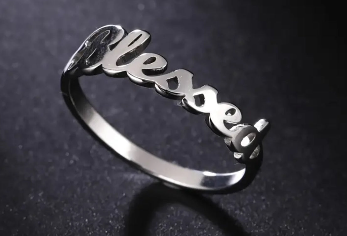 1pc Chic Letter Ring Symbol Of Peace And Protection Suitable For Men And Women Match Daily Outfits Party Accessory Pick A Color U Prefer