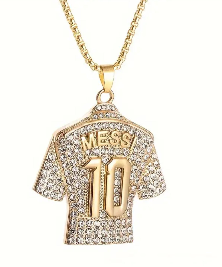 Titanium steel gold-plated pendant MESSI's iconic No. 10 jersey