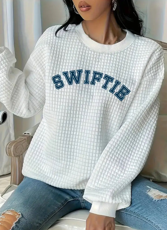 Sudadera de cuello redondo Swiftie: jersey informal de manga larga para mujer y adolescente