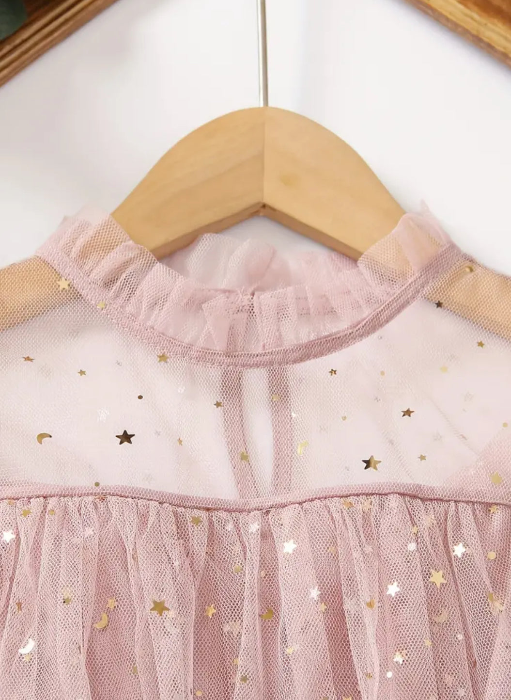 “Stars & Ruffles” Frill Neck Tulle Princess Dress Kids