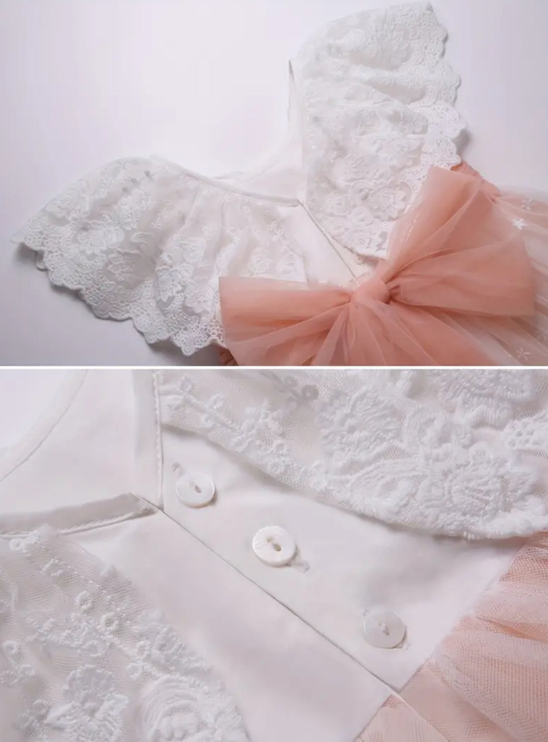 Vajzat “Pink Lace &amp; Ruffles”, Fustan elegant nostalgjik