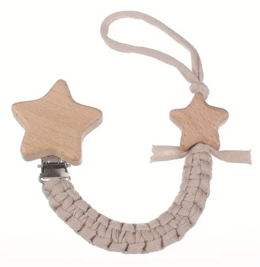 Cadena para chupete con forma de estrella, tejida a mano, 1 pieza Twinkle