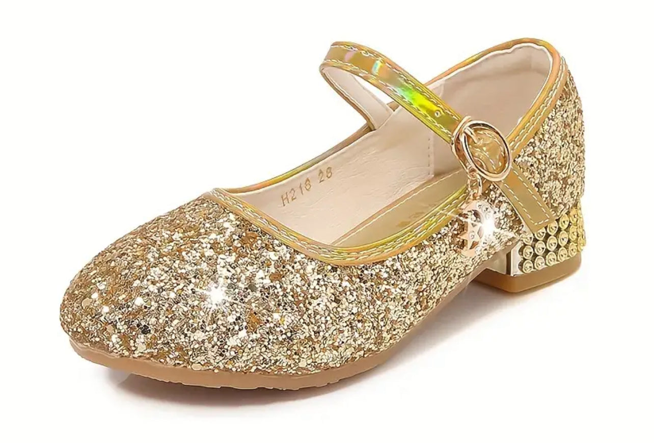 “Stunning Sequin Princess” High Heel Shoes for Girls, Lightweight