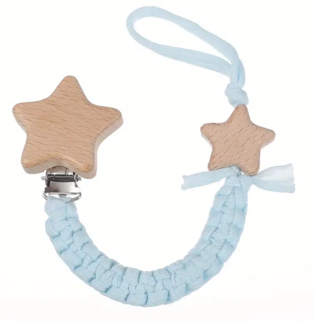 Cadena para chupete con forma de estrella, tejida a mano, 1 pieza Twinkle