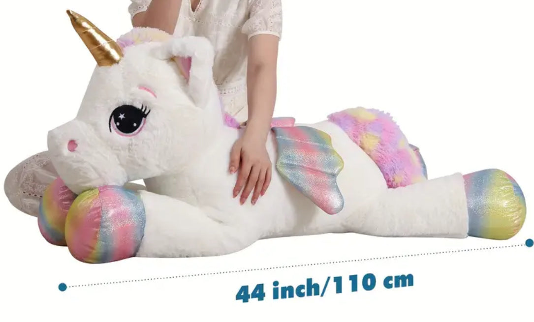 44” Giant Plush White Unicorn Body Pillow 🦄