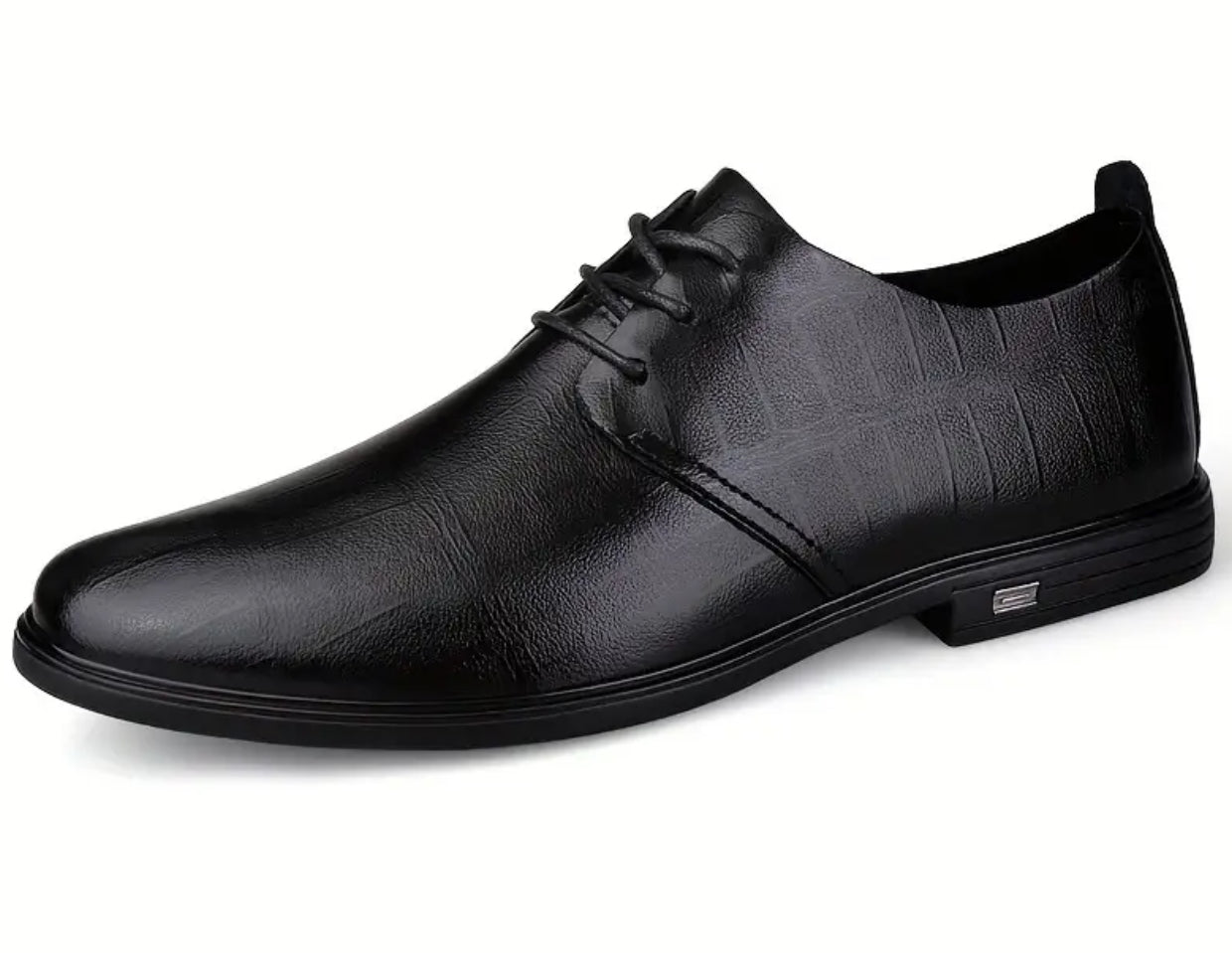 Zapatos formales de cuero partido para hombre, antideslizantes, con cordones