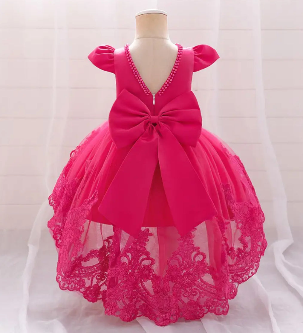 Toddler Princess Bow Tulle 1st Birthday Gown