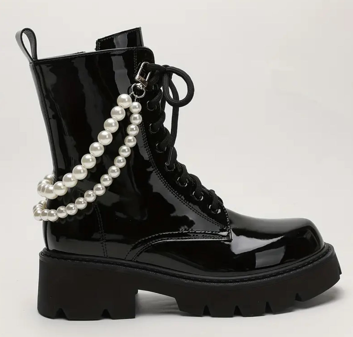 2pcs Pearl Chain for Boots, Elegant Shoe Accessories