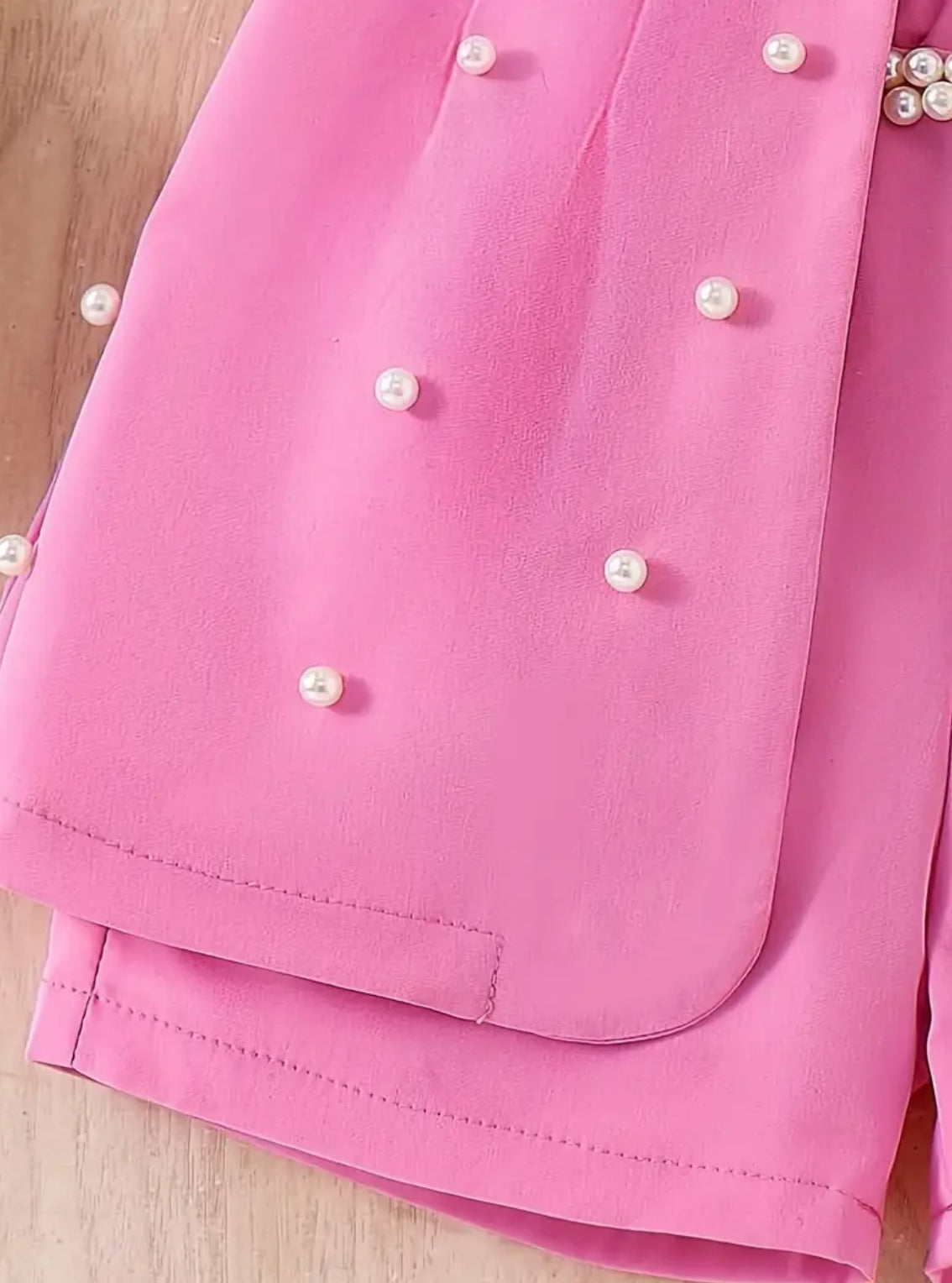 Girls ‘MISS HOLLYWOOD’ 3pcs Set - Shorts, White Blouse + Sleeveless Suit Vest