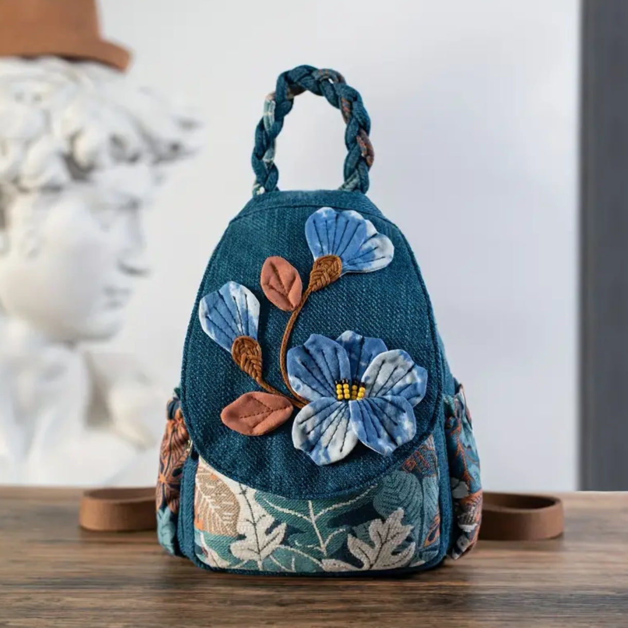 Mochila chic con efecto tie-dye “Boho Flowers”