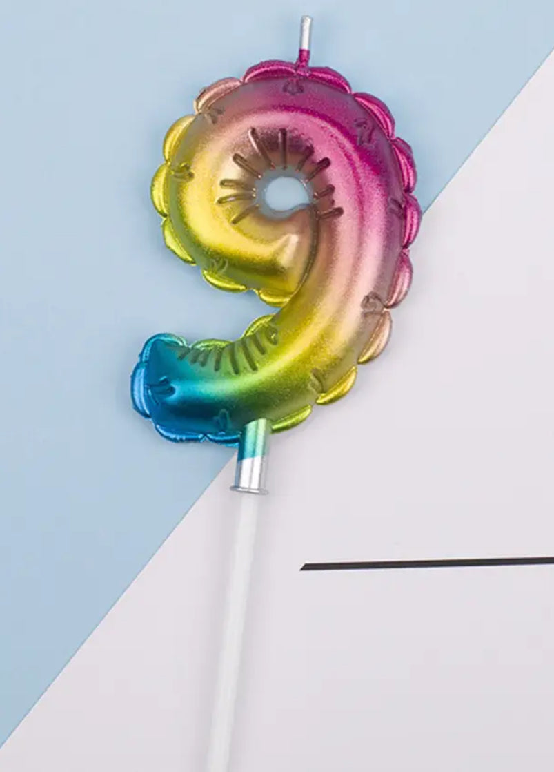 Rainbow Balloon Candles, Cake Topper