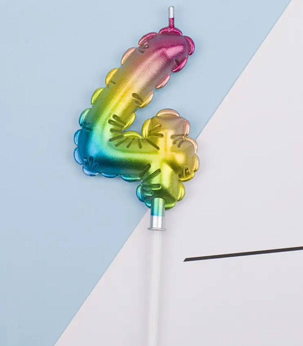 Rainbow Balloon Candles, Cake Topper