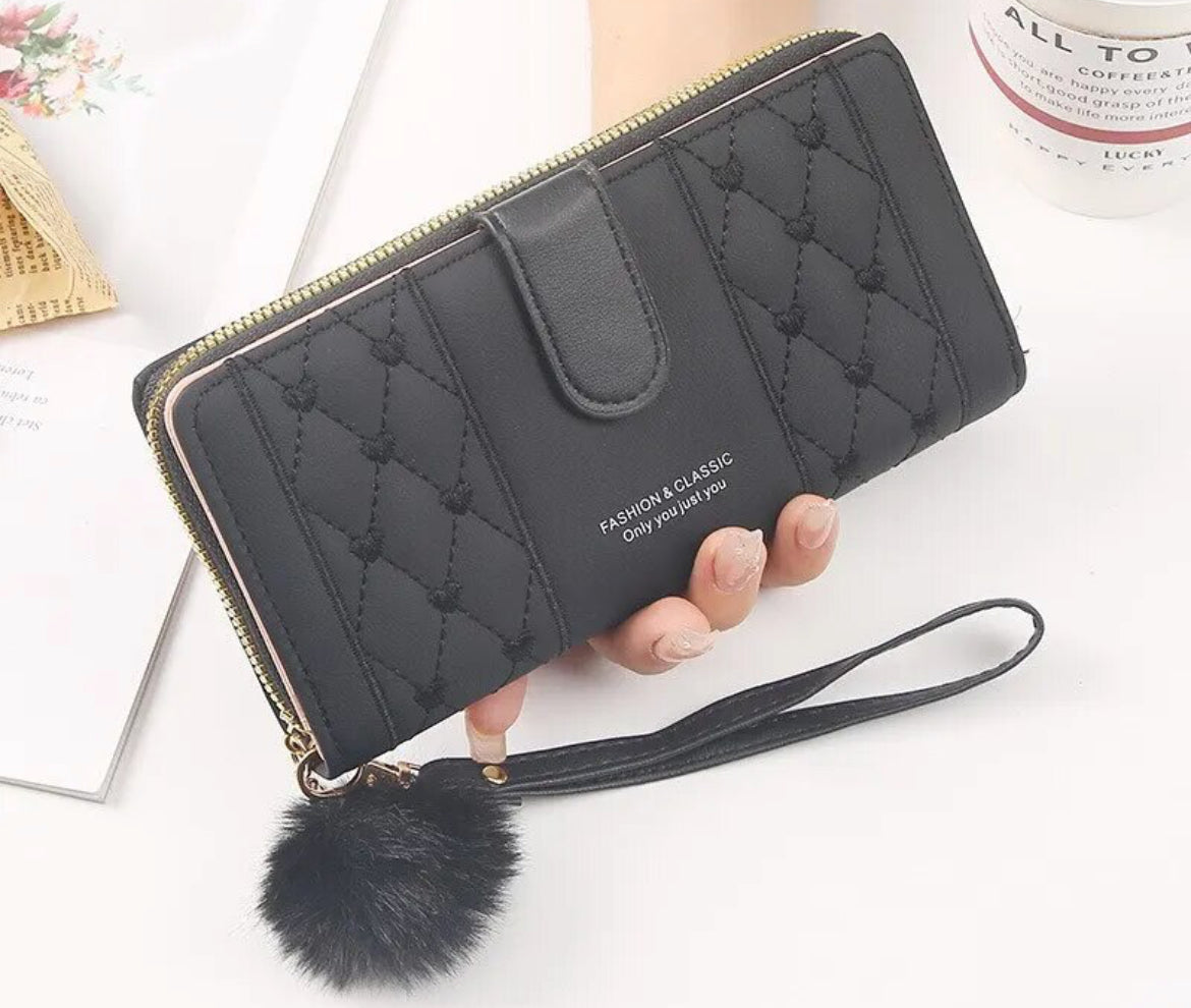 Fashion & Classic! Long Wallet Pu Leather, Coin Purse, Card Organizer, Cell Phone Wristlet Handbag