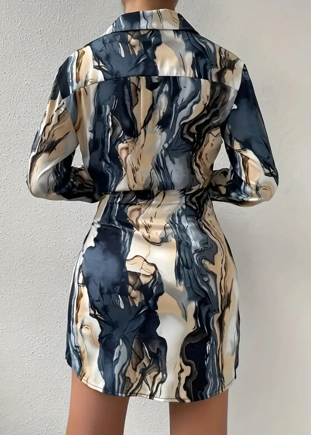 Marble Blues, Tie Front Dress