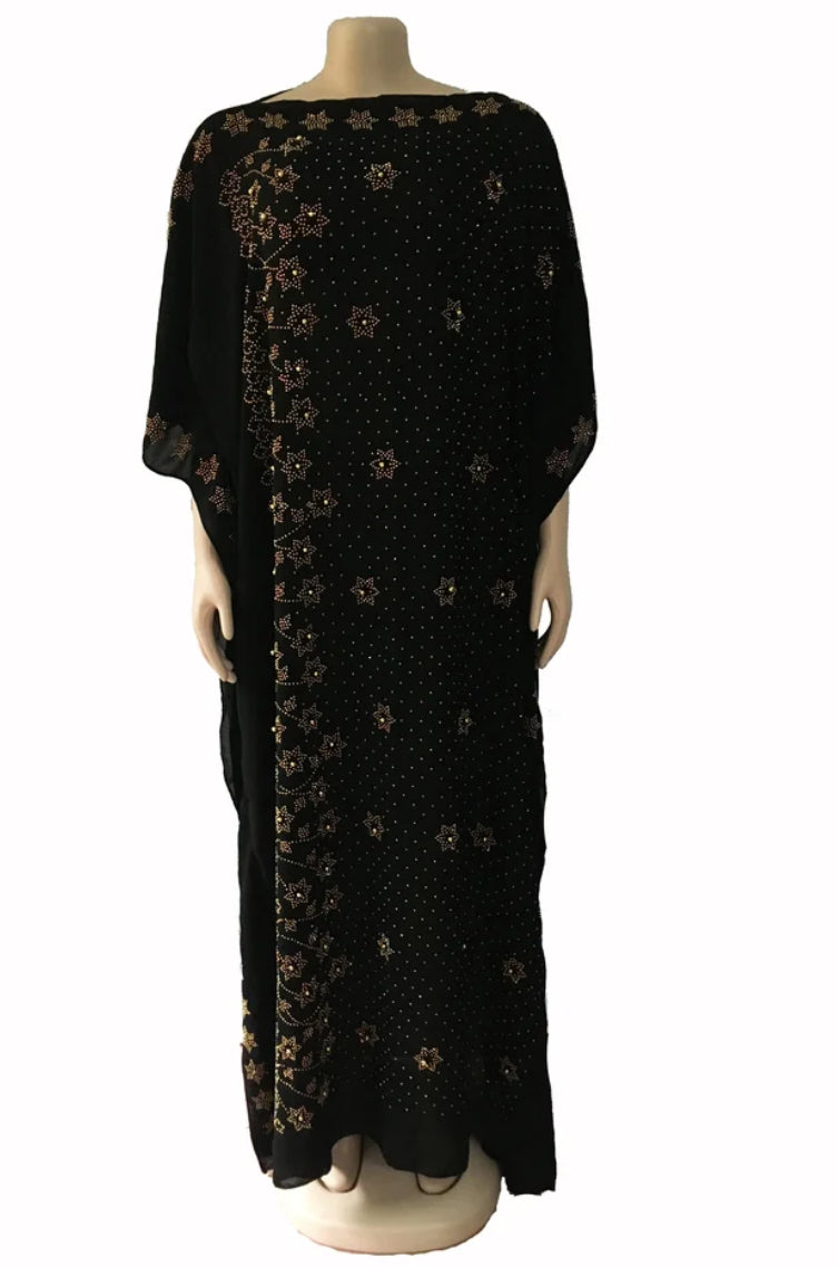 Maxivestido Bazin Riche con diamantes y diamantes, talle holgado, hasta 4XL