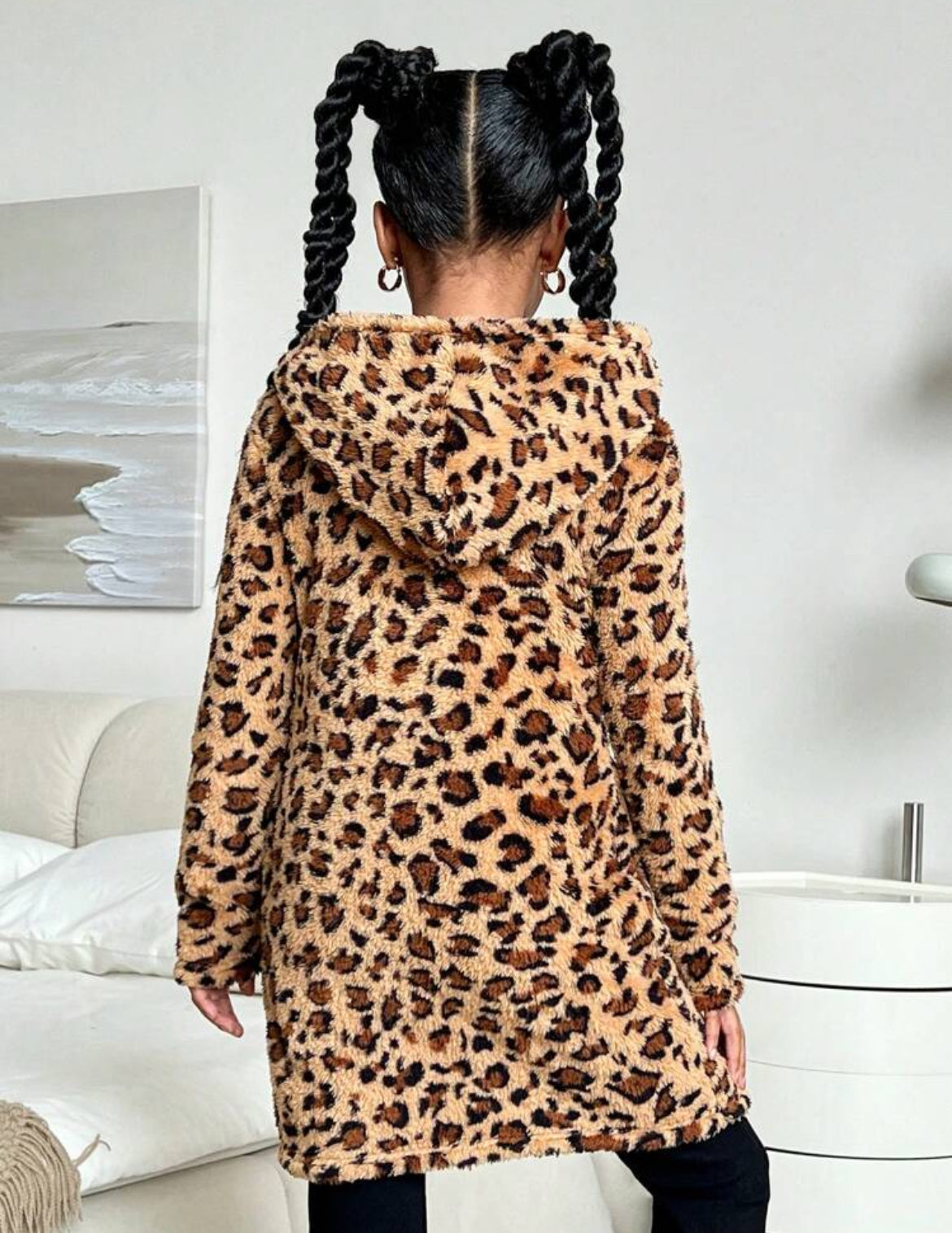 Tween Reversible Leopard Hooded Long Cardigan, my Family & Me 🧸🧸Collection