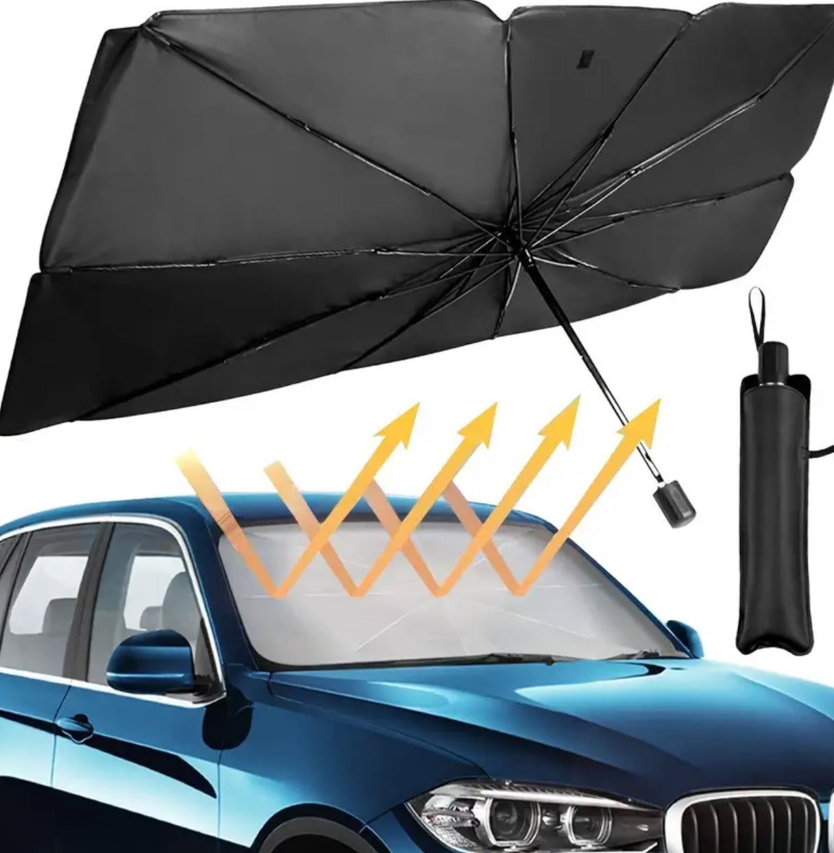 Portable, Foldable Car Windshield Sunshade