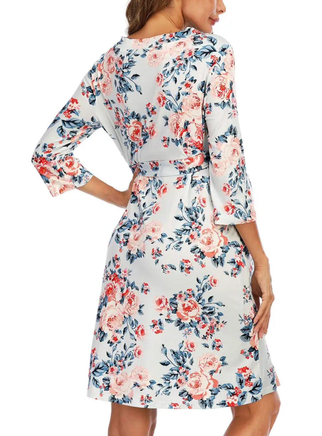 “Hospital Floral Elegant Robe” Delivery, Nursing, Maternity Sleepwear