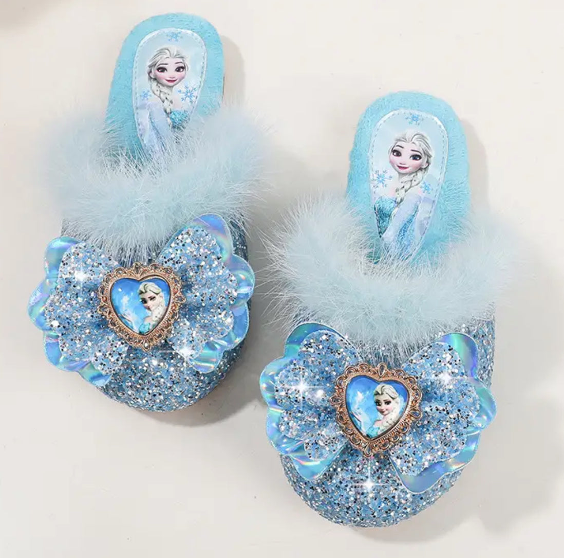 Pantuflas de moda para el hogar de la princesa Elsa para niños