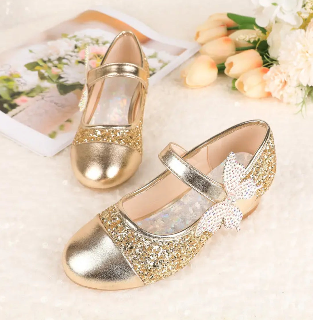 “Enchanted Sparkle Butterfly”  Mary Jane Shoes with hook-and-loop Fastener Closure, Youth