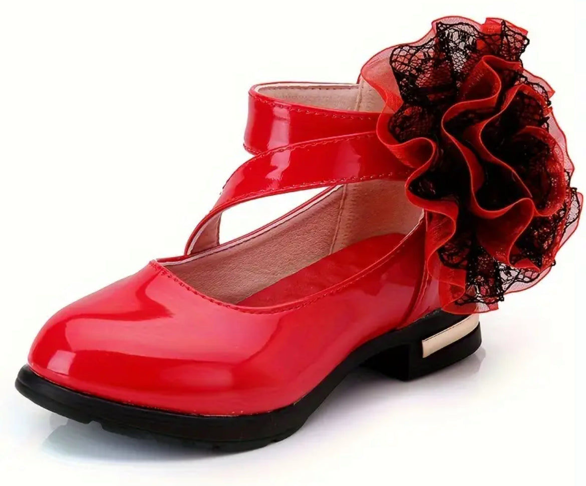 Shine & Gild Elegant Flower Mary Jane Shoes