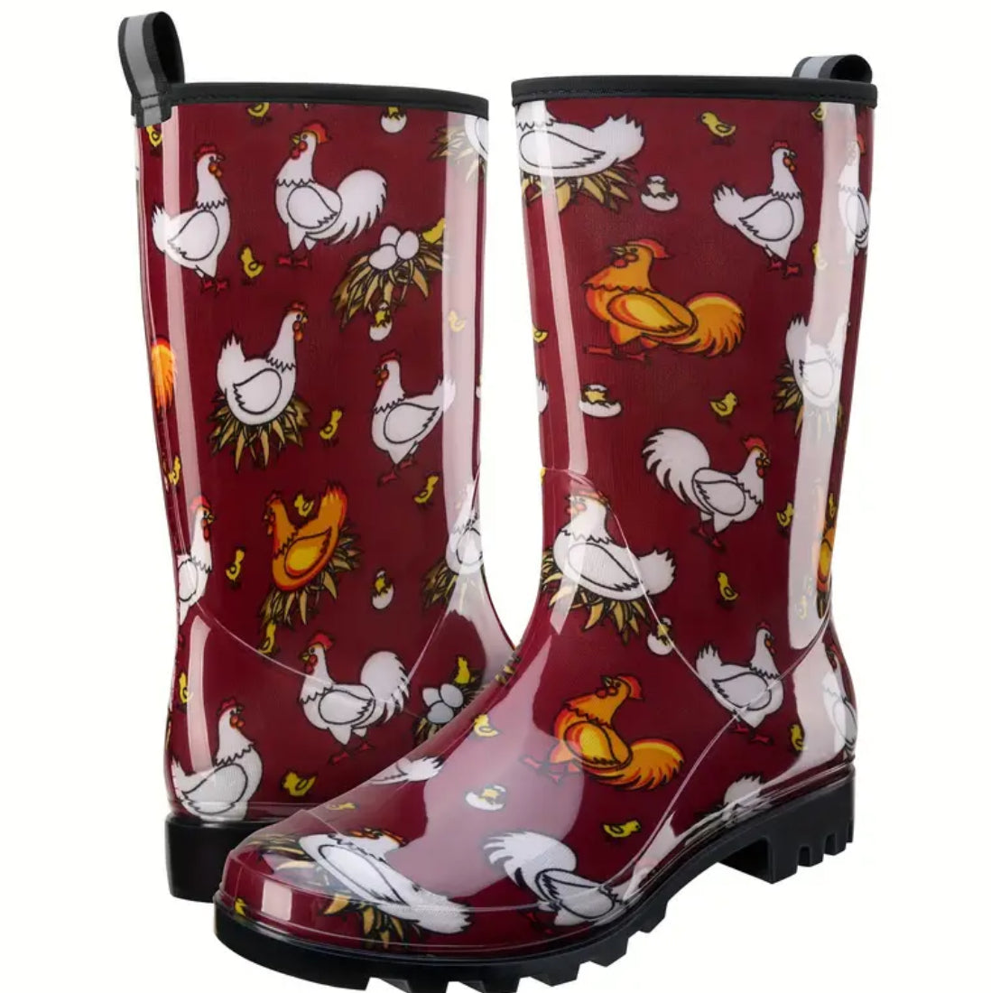 Posh 💋 Women's Rain Boots Waterproof, Mid Calf Garden Boots for Women