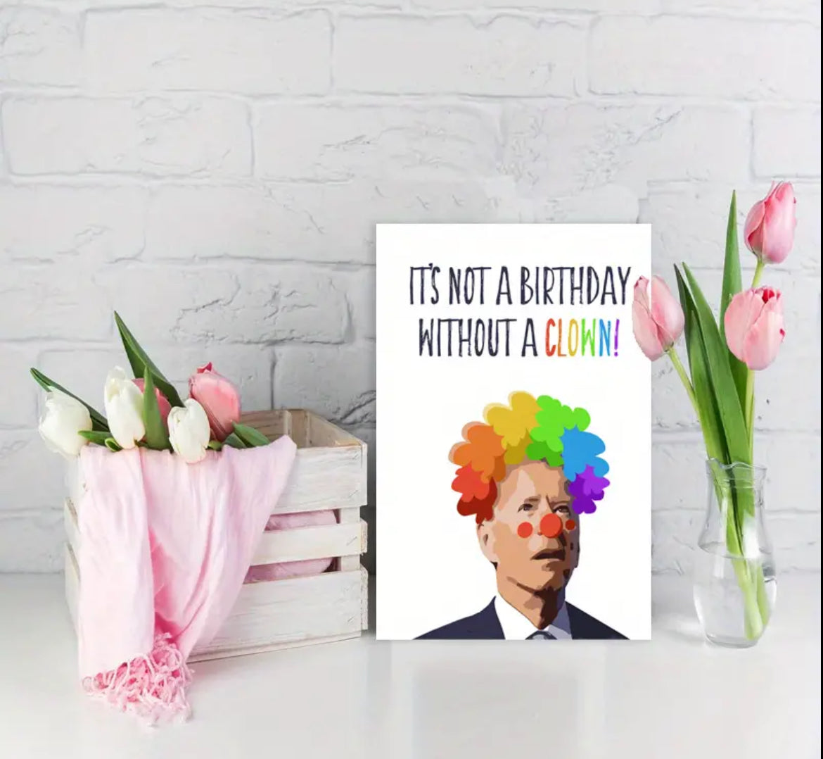 1pc Funny Birthday Card, Creative Clown Birthday Greeting Card, The Best Gift For Best Friends, Family, Brothers And Sisters