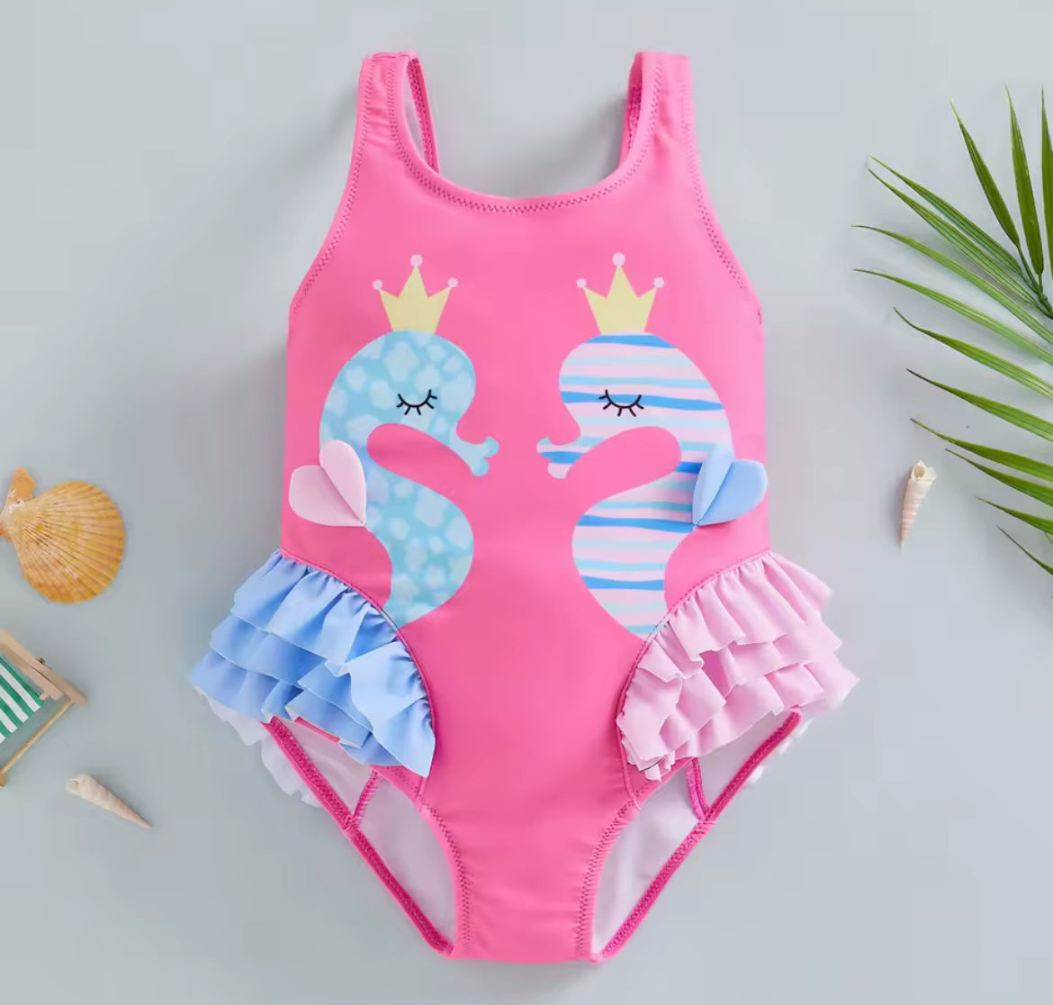 “Seahorses & Friends” Children's Ruffle Beachwear