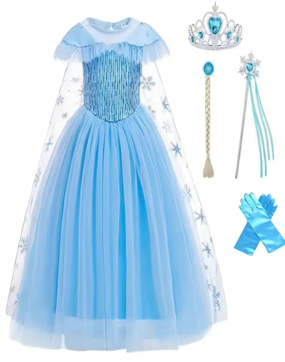 Sequin Snowflakes Princess Costume Dress