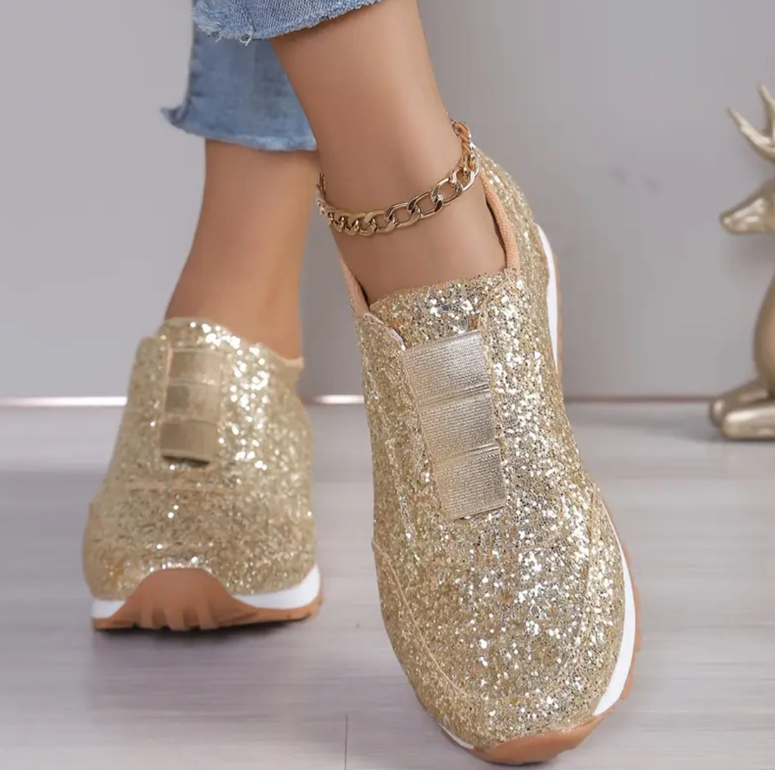 “Ladies' Sparkly” Lightweight Casual Sneakers