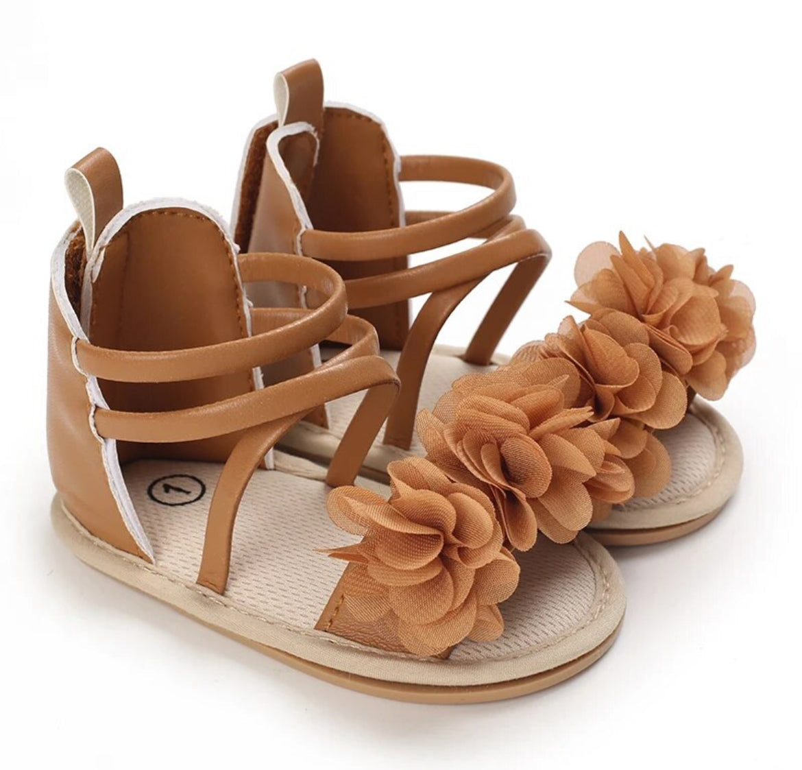 Baby Girl Fashion Sandals, Soft Rubber Sole Anti-Slip, Flower Lace 0-18M, Glam ✨ Babies Collection