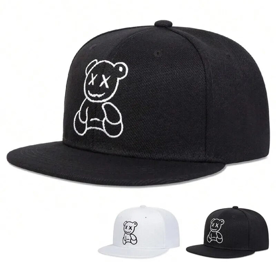 Modish Bear Embroidery Hip-hop Hats, Adjustable