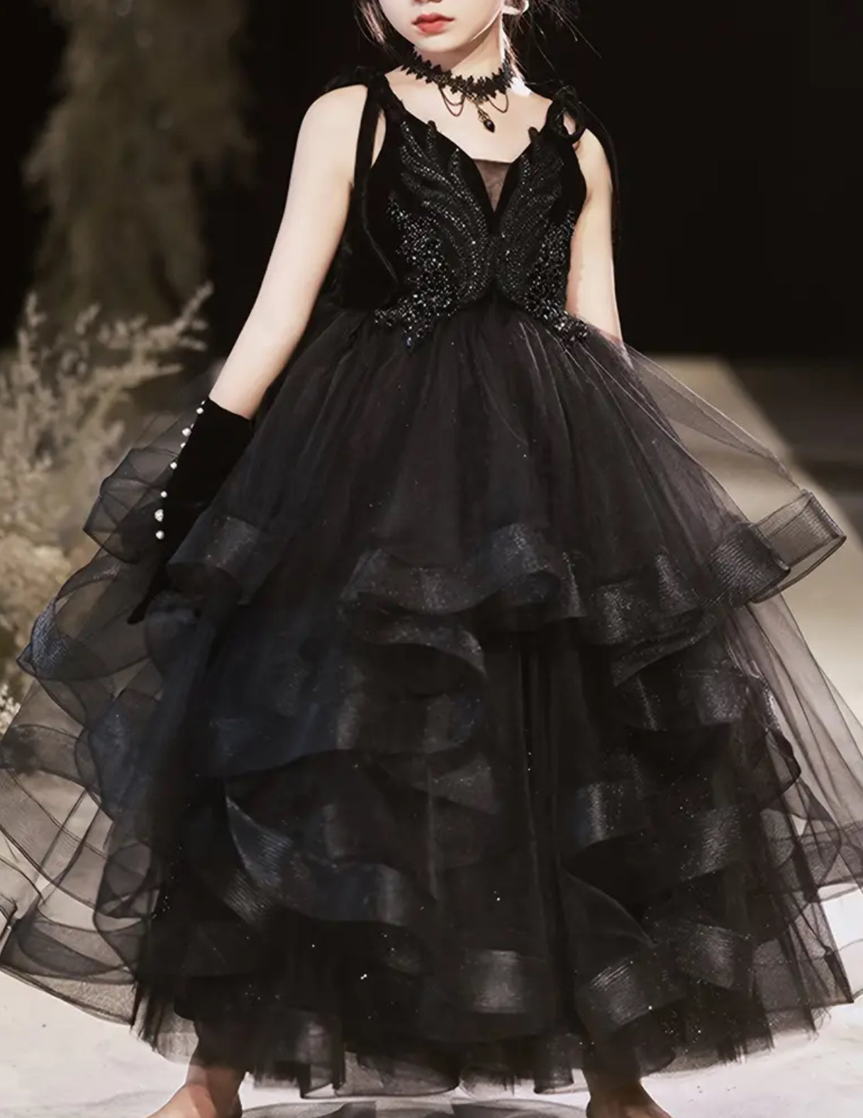 “Noir 🖤” Vestido de princesa de alta gama