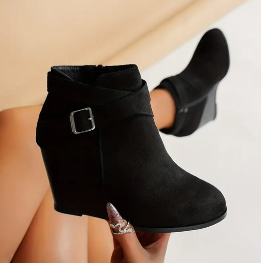 Chic Women's High-Heel Ankle Boots - Fashionable Solid Color