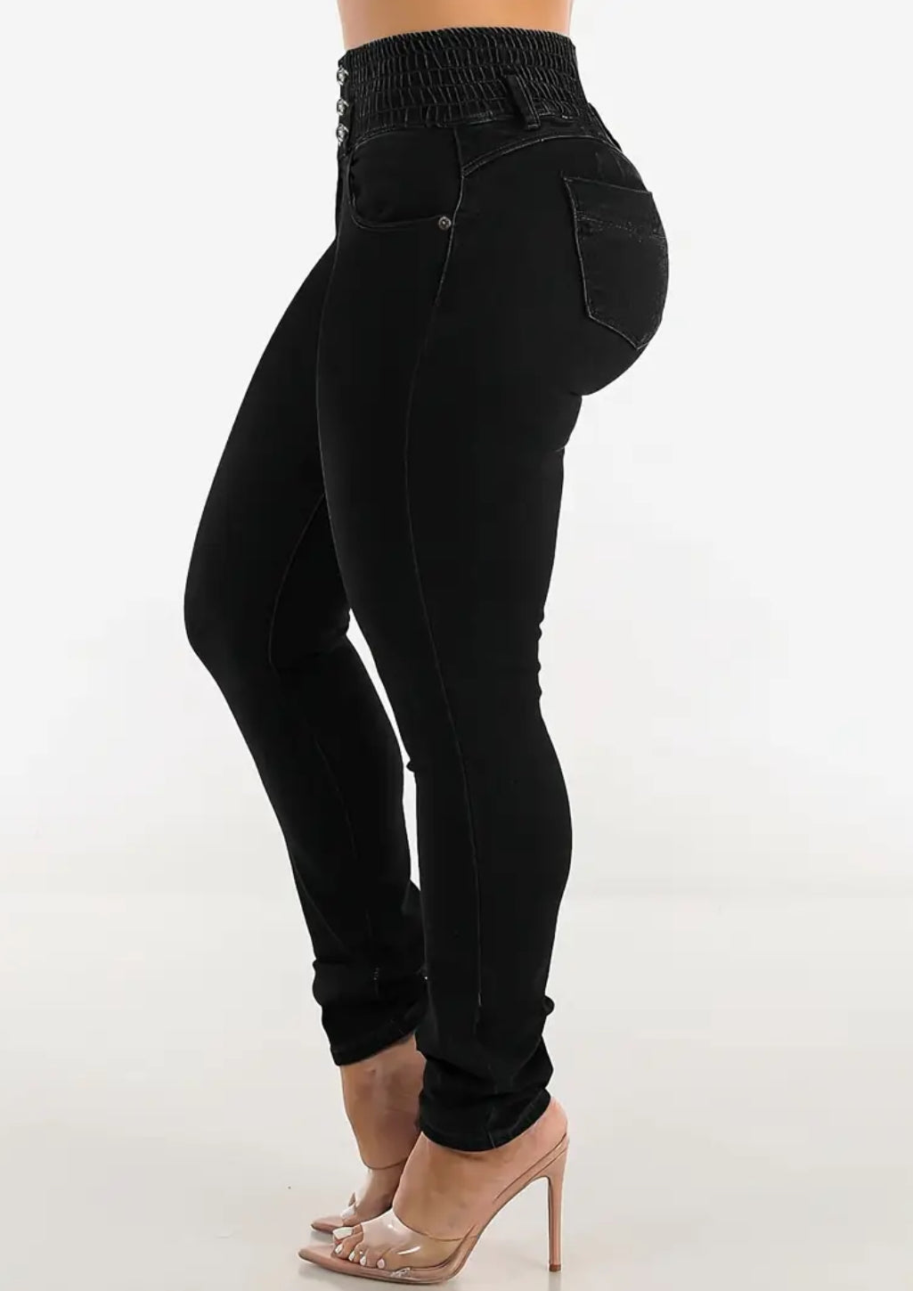 “Jamestown” High Waist Skinny Jeans, High Stretch Street Style