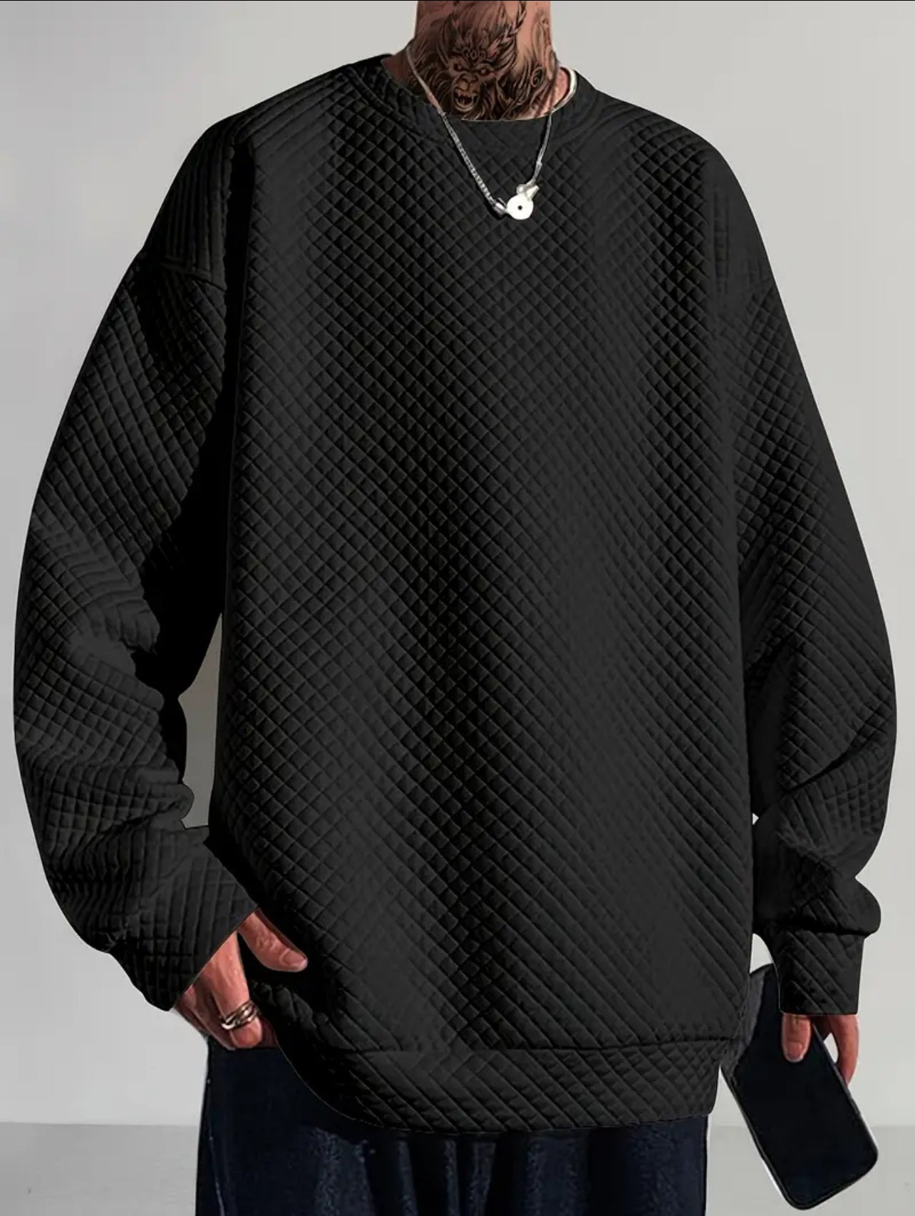 Men's Casual Basic Loose Crew Neck Sweatshirt, Sugar 🎩 Daddy Collection, S-3XL