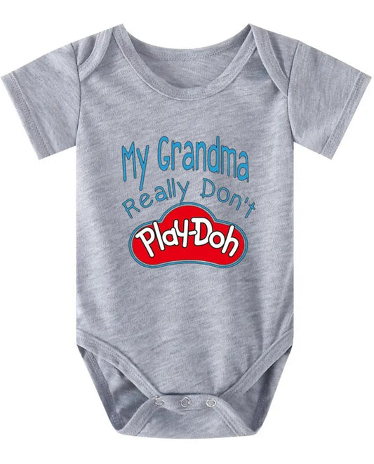 “ Grandma Don’t PlayDoh”Casual, Short Sleeve, Round Neck Onesie, Boy / Girl