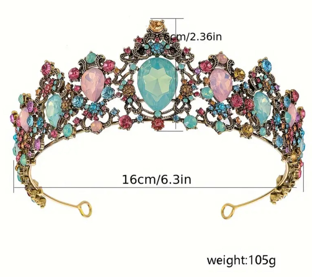 Baroque Crystal Princess Tiaras, Various Styles