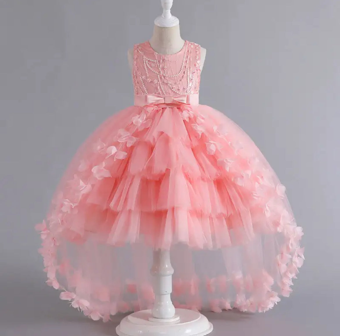 Elegant Girls' Princess Flowers, Tutu Dress with Flowing Train