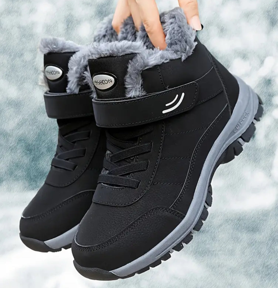 “Arctic” Women's High-Top Winter Snow Boots - Warm Faux Leather, Non-Slip Rubber Sole, Plush Lined