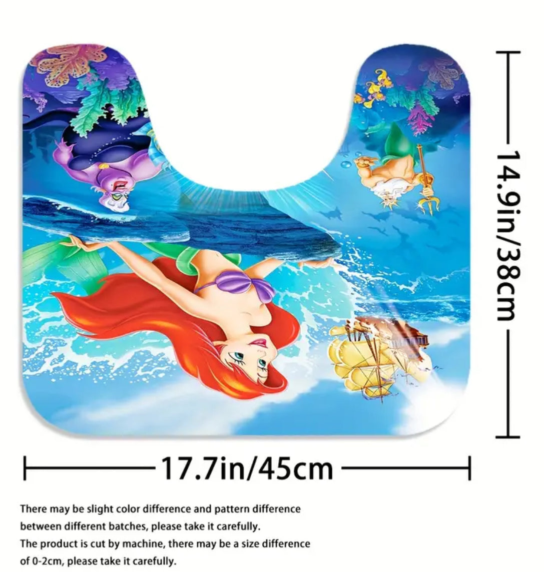 Disney’s Little Mermaid-Themed 4-Piece Bathroom Set. Hooks Included.