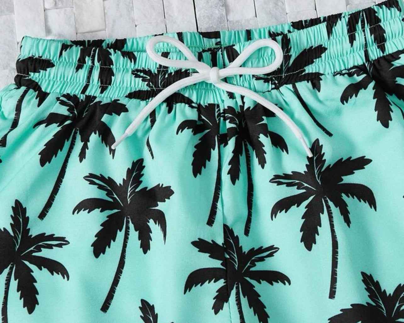 Tween Boy Palm Tree Print Swim Shorts