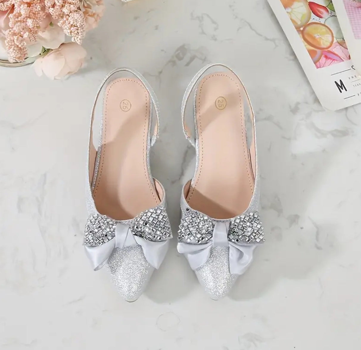 Princess Diana Rhinestone Bowknot High Heel Shoes For Girls